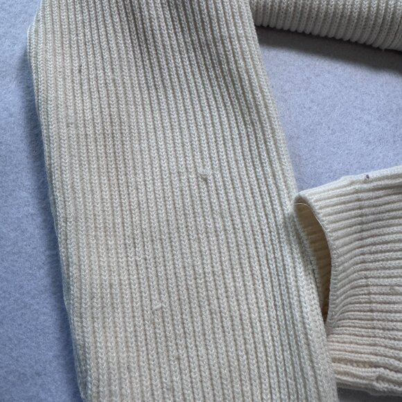 Yarnworks Vintage Large Heavy Ivory Cardigan Sweater - Picture 5 of 7